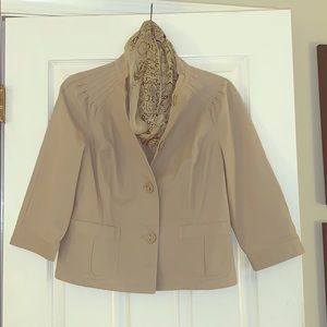 Causal Khaki Colored Alfani Jacket with Scarf